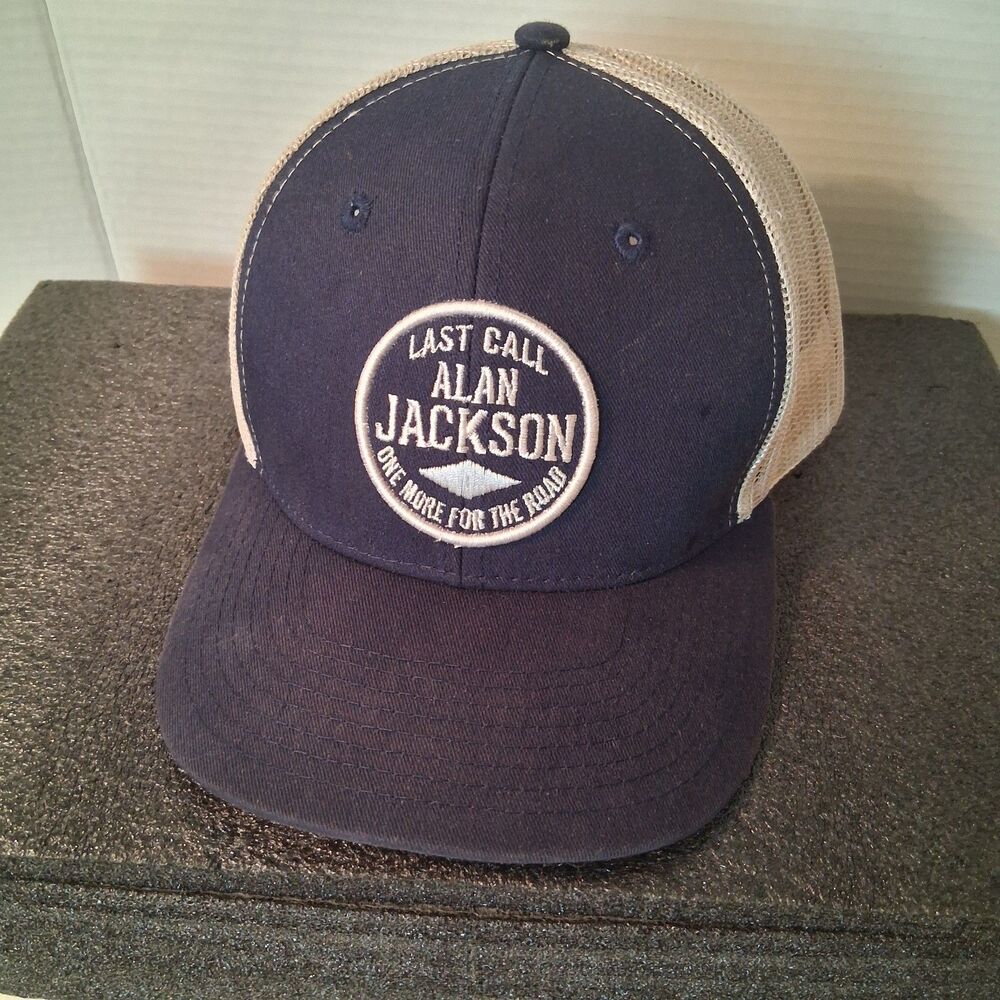 Alan Jackson Last Call Tour Adult Snapback Hat Navy Blue Mesh Trucker
